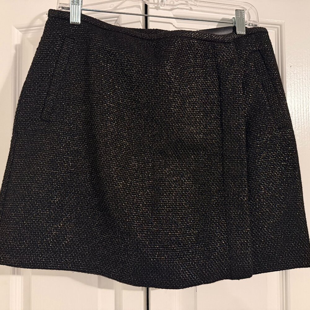 Banana Republic Black and Gold Tweed Wrap Skirt - Size 8 - NWT